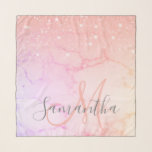 Modern Pink Marble & Glitter Sparkles  Name Scarf<br><div class="desc">Modern Pink Marble & Glitter Sparkles  Name</div>