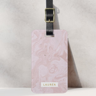 Modern Pink Marble Personalized Luggage Tag