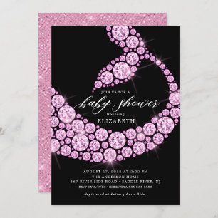 Modern Pink Mermaid Baby Shower Invitation