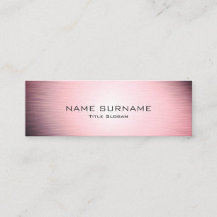 Modern Pink Metallic Brushed Mini Business Card