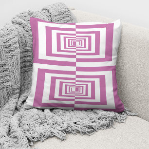 Modern Pink Minimal Geometric Throw Pillow