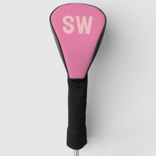 Modern Pink Monogram Initials Golf Head Cover