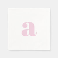 Modern Pink Monogram Napkins