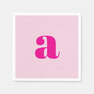 Modern Pink Monogram Napkins