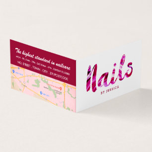 Modern Pink, Nail Technician, Nail Salon Loyalty Business Card