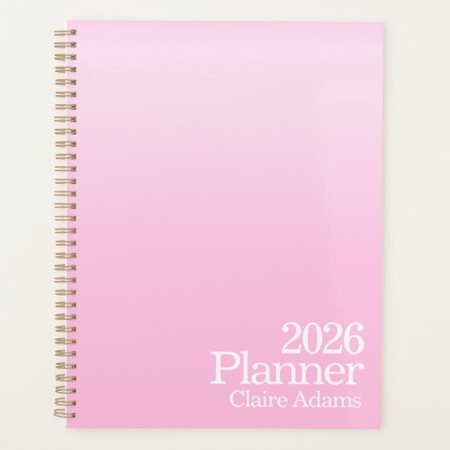 Modern Pink Ombre Planner (Front)