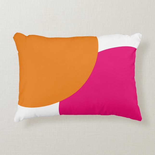 Modern Pink & Orange Abstract   Accent Pillow (Front)