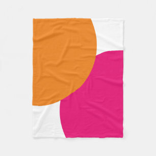 Modern Pink & Orange Abstract  Fleece Blanket