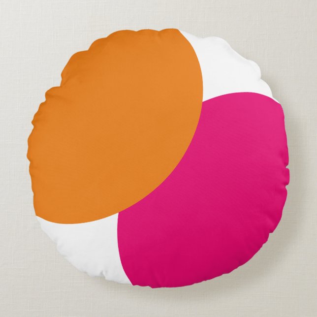 Modern Pink & Orange Abstract   Round Pillow (Front)
