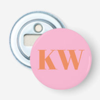 Modern Pink Orange Monogram Initials Personalized