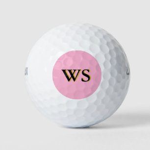 Modern Pink Orange Monogram Initials Personalized  Golf Balls