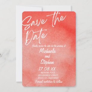 Modern Pink & Orange Sunset Wedding Invitation