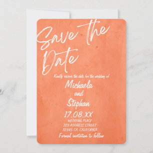 Modern Pink & Orange Sunset Wedding Invitation