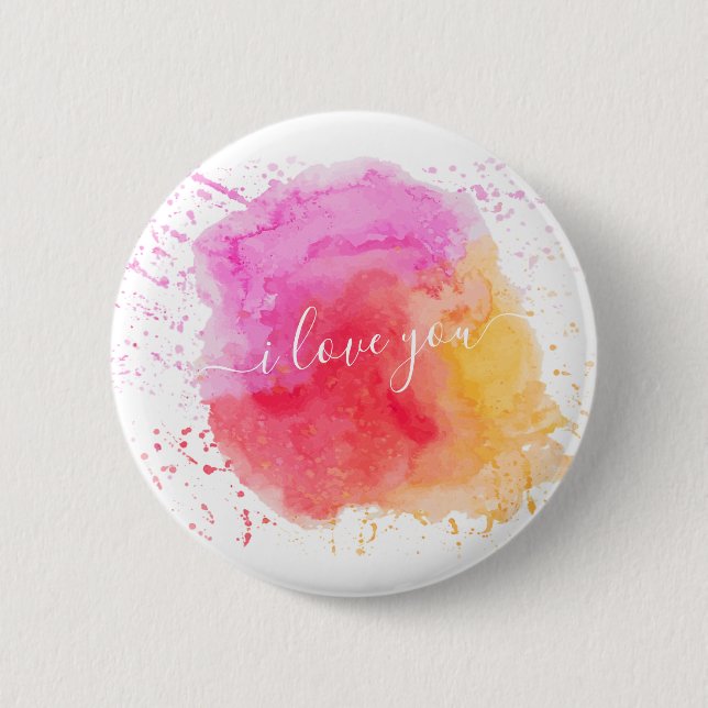 Modern Pink Paint 2 Inch Round Button (Front)