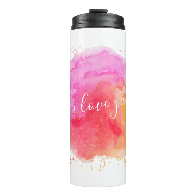 Modern Pink Paint Thermal Tumbler (Front)