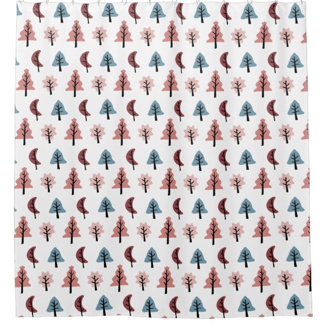 Modern Pink Pastel Cookie Cutter Tree Pattern (Front)