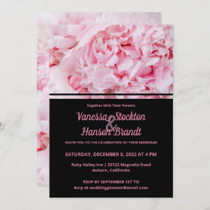 Modern Pink Peony Wedding Invitation
