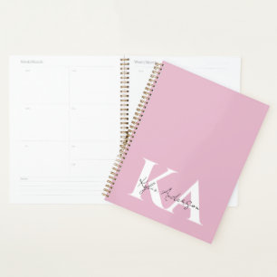 Modern Pink Personalized Monogram Name -  Planner