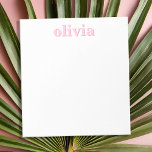 Modern Pink Personalized Name Notepad<br><div class="desc">Create your own personalized notepad with custom initial name in pink colour and modern minimalist typography.</div>