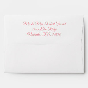 Modern Pink Personalized Simple Wedding Envelope