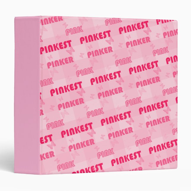 Modern Pink Pinker Pinkest Pattern   Binder (Front/Spine)