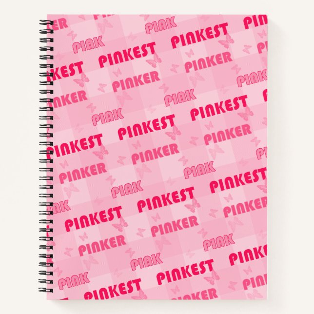 Modern Pink Pinker Pinkest Pattern   Notebook (Front)