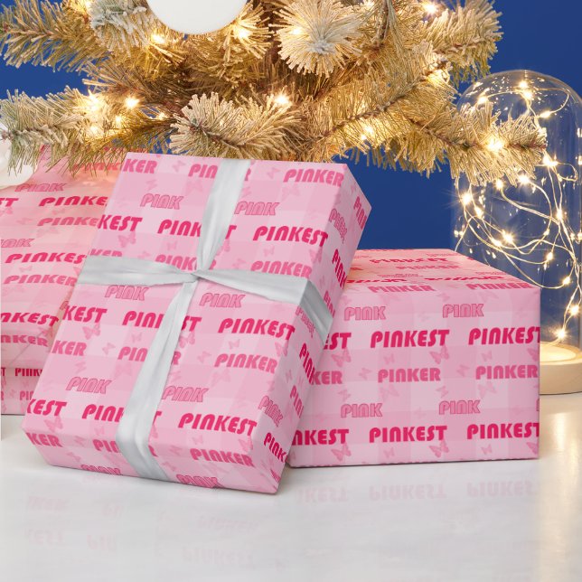 Modern Pink Pinker Pinkest Pattern   Wrapping Paper (Holidays)