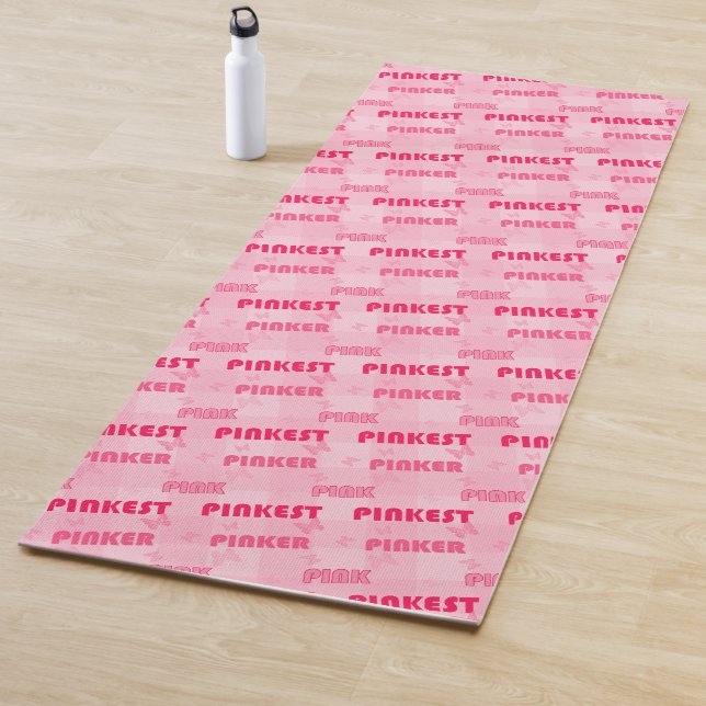 Modern Pink Pinker Pinkest Pattern   Yoga Mat (In Situ)