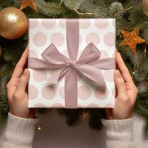 Modern Pink Polka Dots Christmas Wrapping Paper