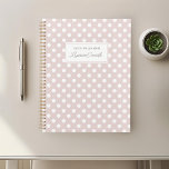Modern Pink Polka Dots Planner<br><div class="desc">Custom-designed planner notebook featuring white polka dots on dusty pink colour with personalized name..</div>