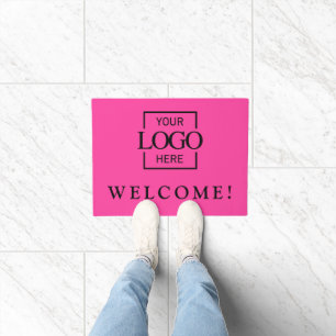 Modern Pink Promotional Business Logo Door Mat