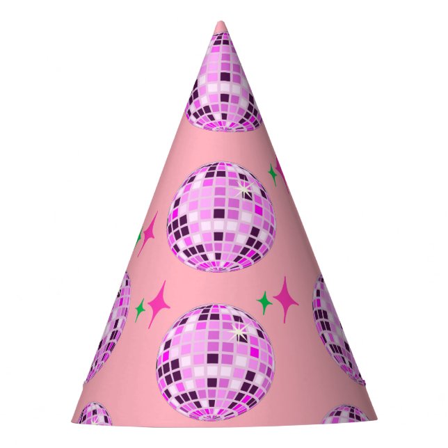 Modern Pink Purple Disco Ball Pink Party    Hat (Front)