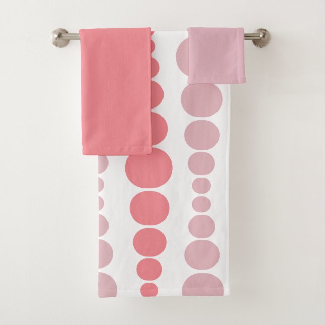 Modern Pink Rectangles  Bath Towel Set (Insitu)