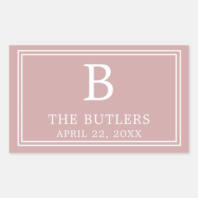 Modern Pink Rectangular Sticker (Front)