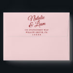 Modern Pink Red Fun Retro Bold Funky Wedding Envelope<br><div class="desc">A retro modern hand written bright colourful wedding envelope. Which features bold  bride and groom's names in deep red and pink background colour. And  personalized return address . Which suits the whole wedding suite.</div>
