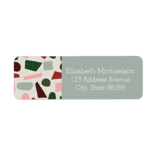 Modern Pink Red Green Abstract Geometric Pattern