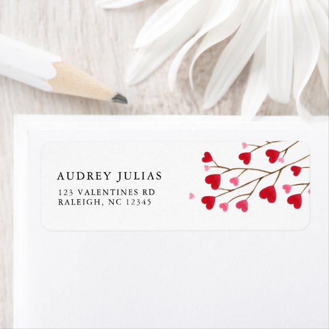 Modern Pink Red Hearts Baby shower Adresse de reto (En situation)