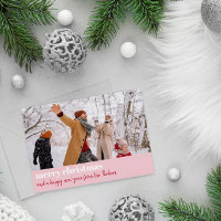 Modern Pink Red Merry Christmas Wide Photo
