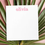 Modern Pink Red Personalized Name Notepad<br><div class="desc">Create your own personalized notepad with custom initial name in pink red colour and modern minimal typography.</div>