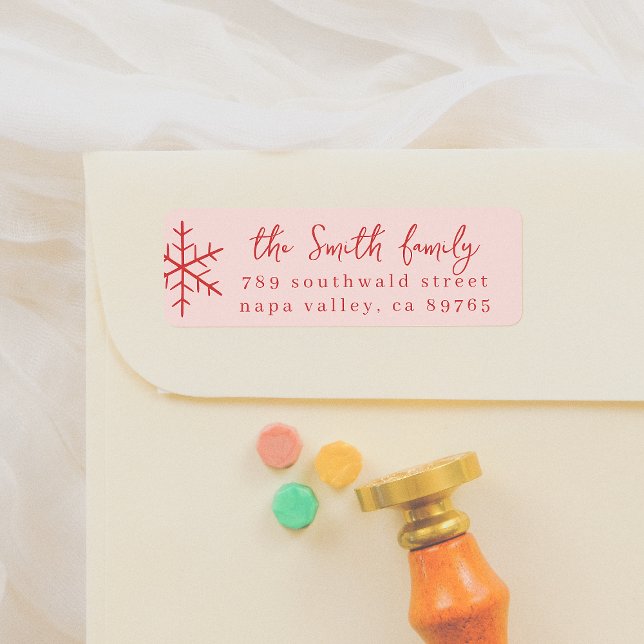 Modern Pink & Red Whimsical Christmas Snowflake (Creator Uploaded)