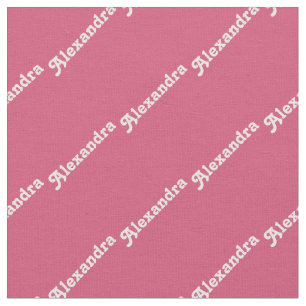 Modern Pink Retro Personalized Fabric