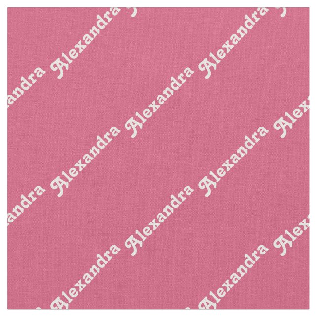 Modern Pink Retro Personalized Fabric (Close Up)