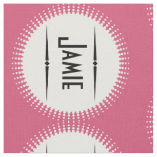 Modern Pink Retro Personalized Fabric