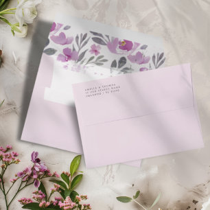 Modern Pink Return Address Wedding Envelope