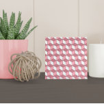 Modern Pink Rose Gold Isometric Pattern Tile<br><div class="desc">This modern ceramic tile features an isometric pattern in customizable pink and white hues with a faux rose gold texture.</div>