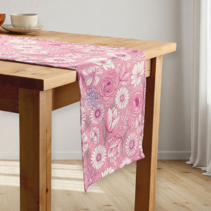 Modern Pink Rose Table Runner