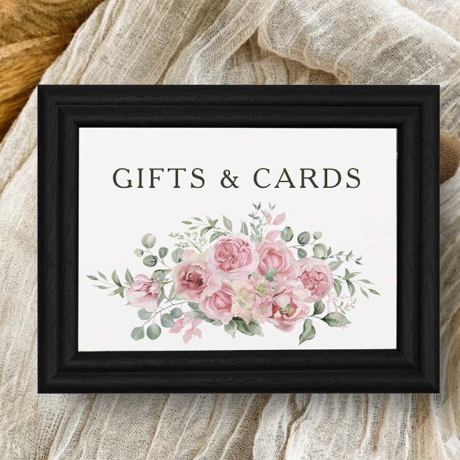 Modern Pink Roses Gifts & Cards Sign for Frame (Creator Uploaded)