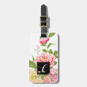 Modern Pink Roses Watercolor Illustration Luggage Tag