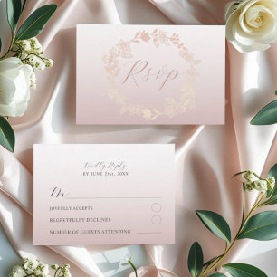 Modern Pink RSVP Calligraphy Wedding Card