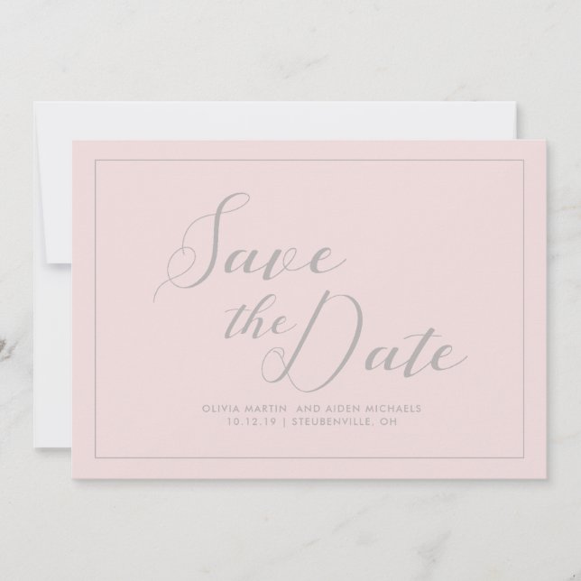 Modern Pink Save the Date (Front)